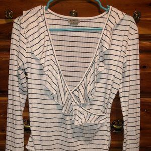 White and Black Stripped Bodysuit